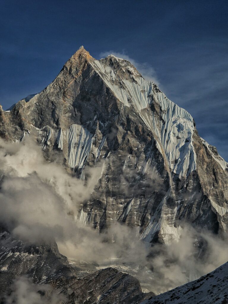 Close up at Machapuchare (Fish tail mountain, seen from ABC)