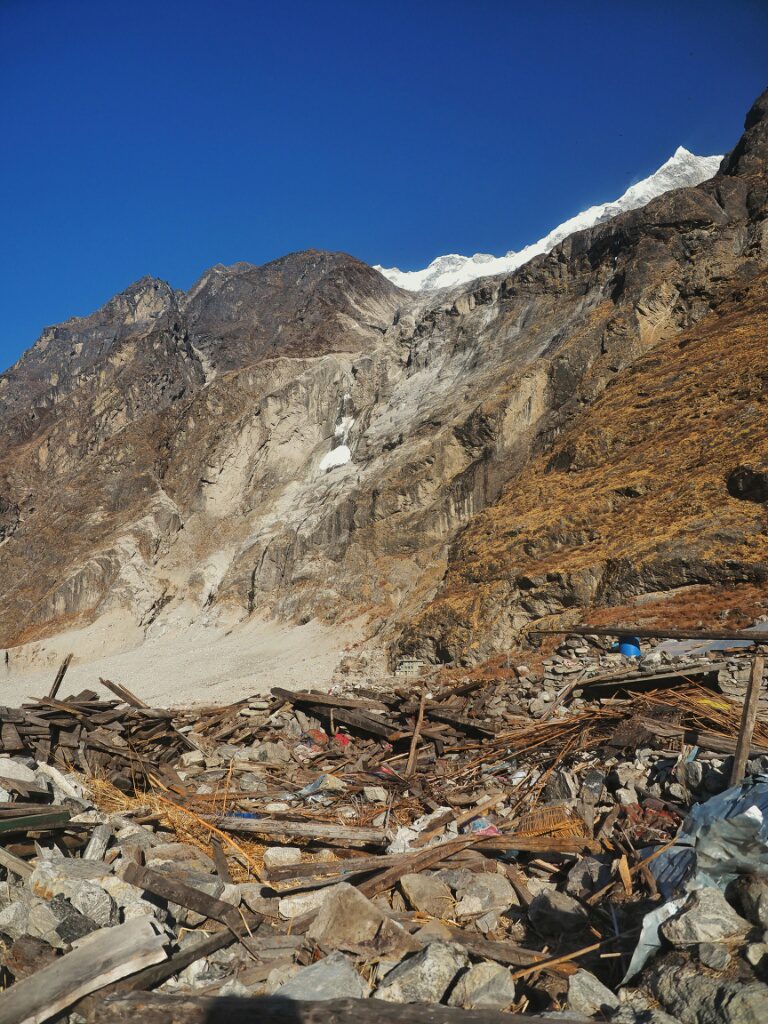 Just rubels left of Langtang Village after the earthquake 