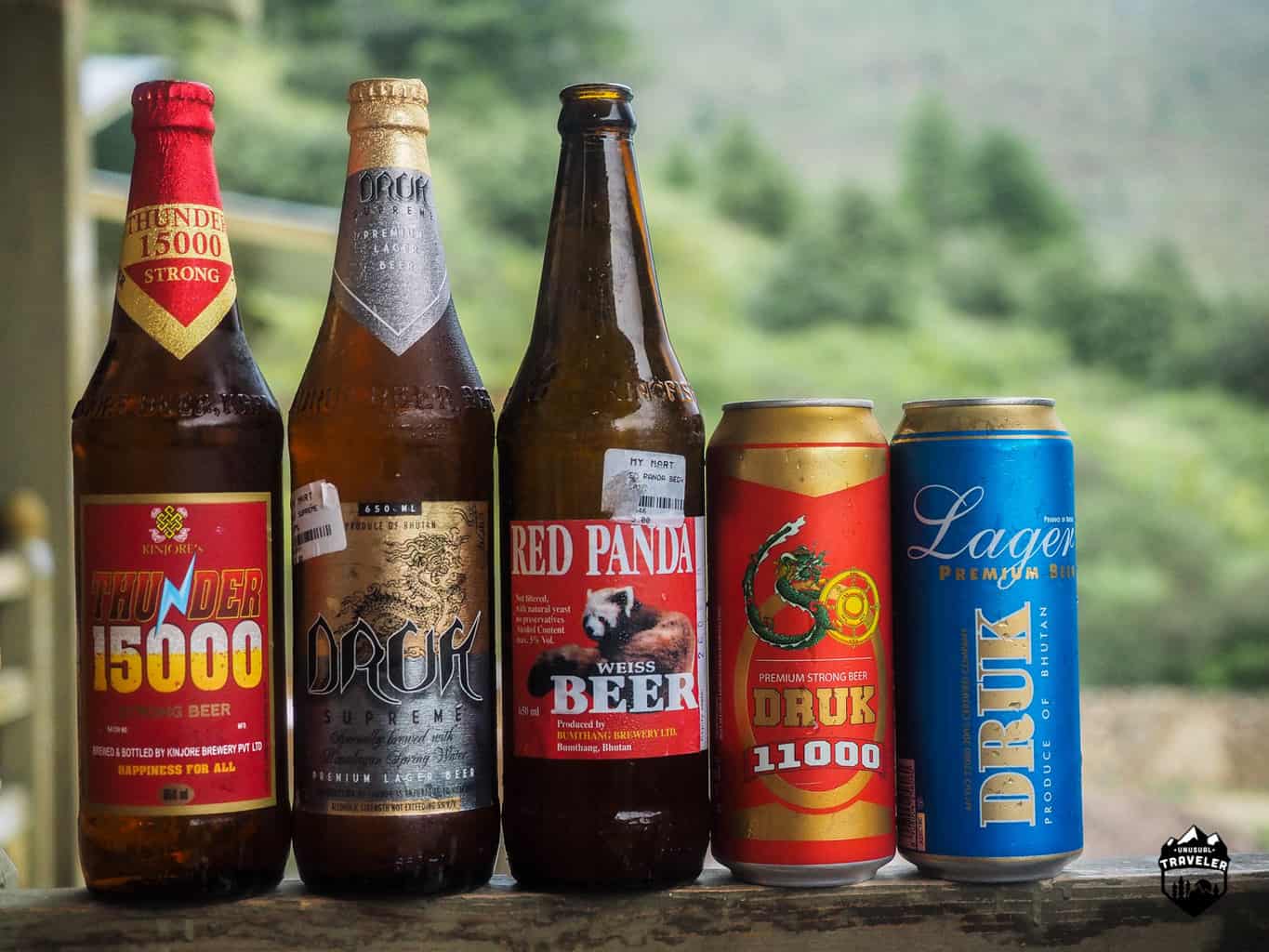 All the local beer types in Bhutan