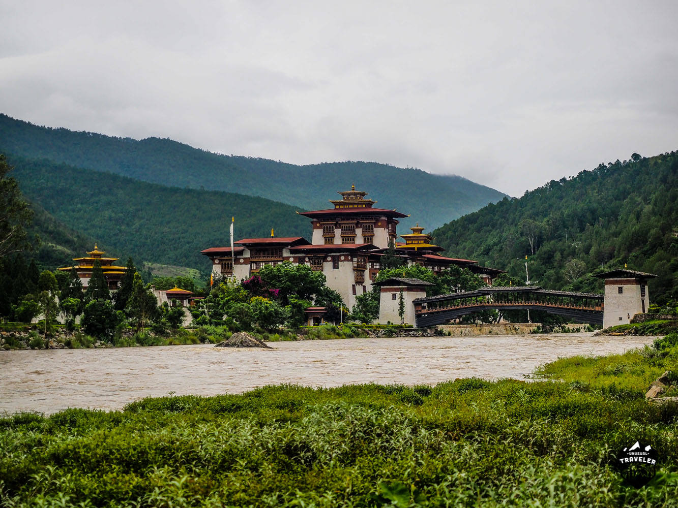 Punakha Dzong as seen from the North.
