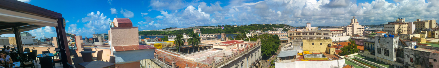 The rooftop view Ambos Mundos Hotel. One of the Hotels with free WiFi in Cuba.