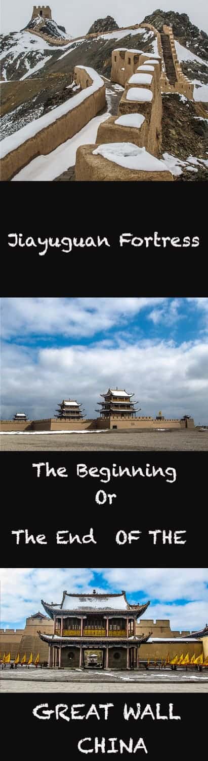 Within the Gansu province of Northwestern China lies the Jiayuguan Fortress. It creates either the beginning or the end of the Great Wall (depending on which direction you started from).
