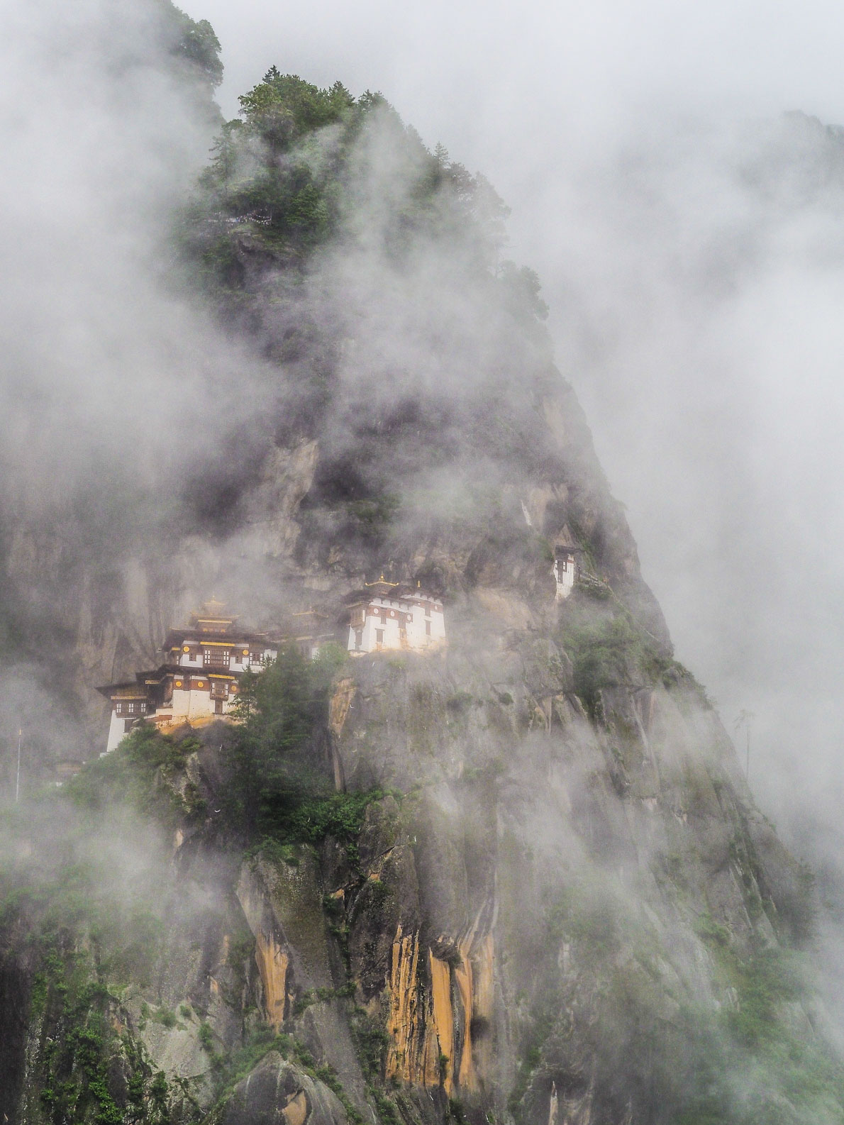 Tiger Nest Monastery in the clouds in Bhutan