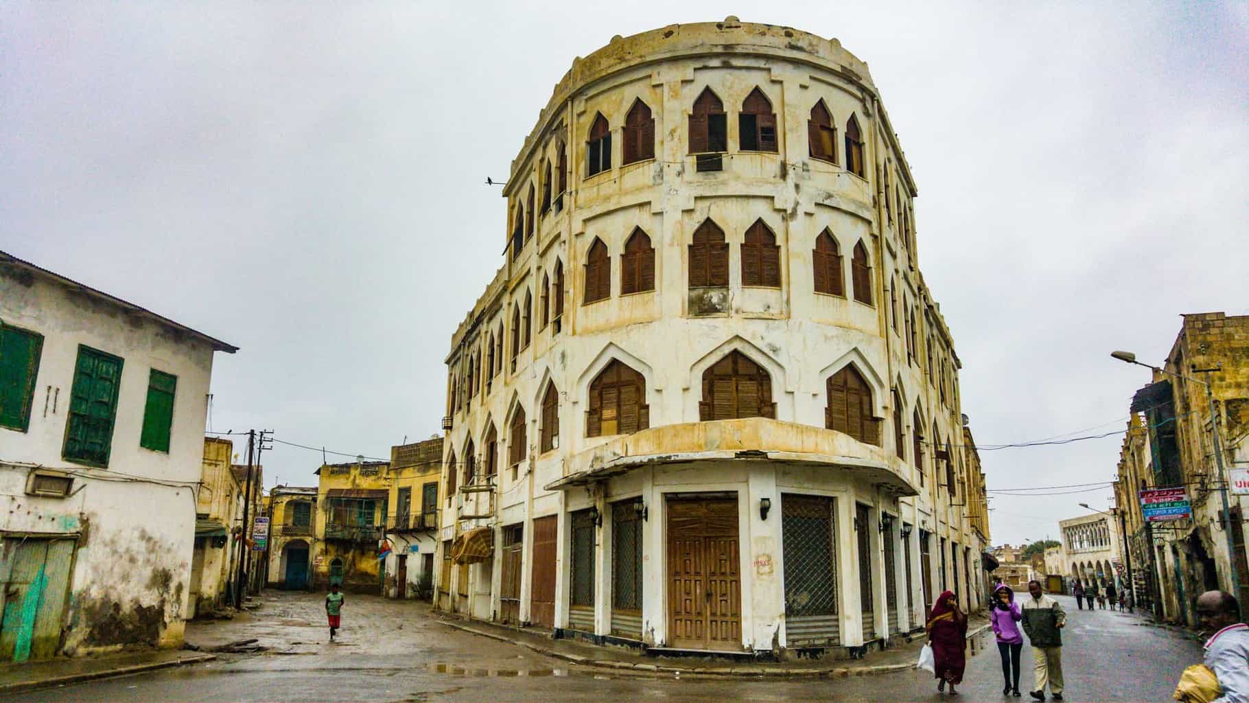 The "Hotel Torino" built in 1938. now closed down in Massawa