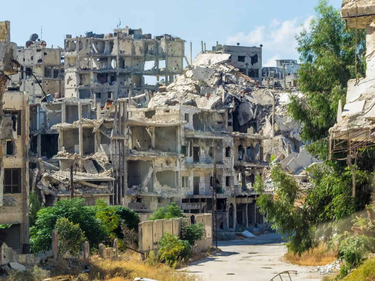 Syrian war destruction in homs