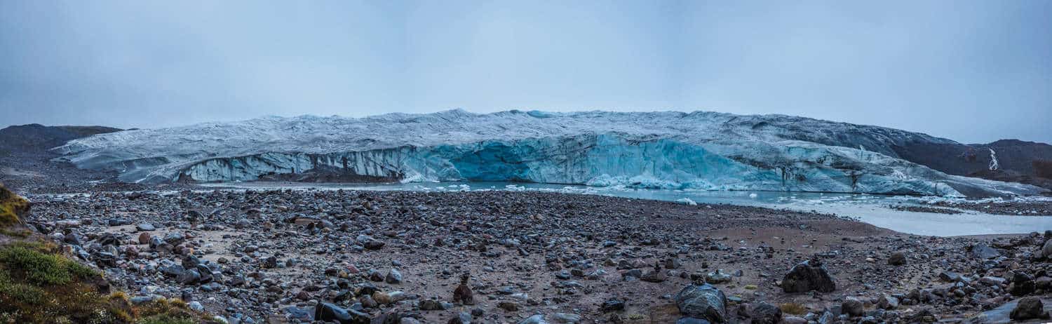 Panoramic view of the Russel Glacier Greenland