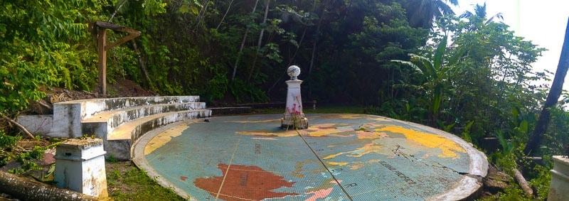 The Equator mark at Rolas island sao tome
