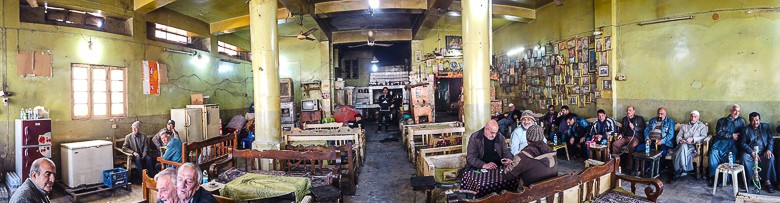 Locals in an old tea house in Baghdad where nothing have changed for decades