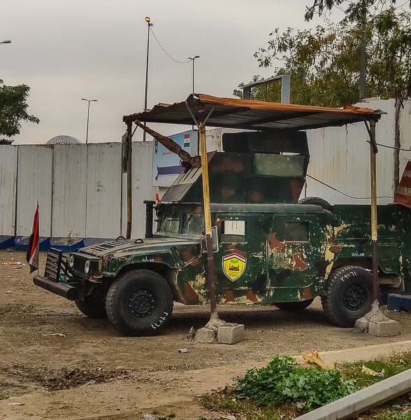 You will get used to armored cars. they are EVERYWHERE around Baghdad
