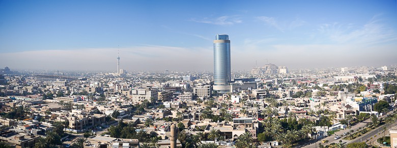 Panoramic view over Baghdad from top of the Ferries Wheel in Iraq