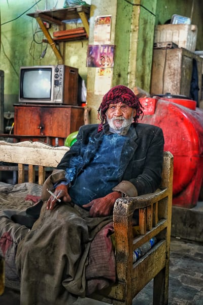 A old local in a local tea house in Baghdad