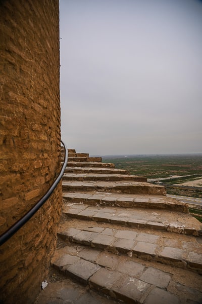Climbing to the top of the Tower of Samara tower in iRAQ