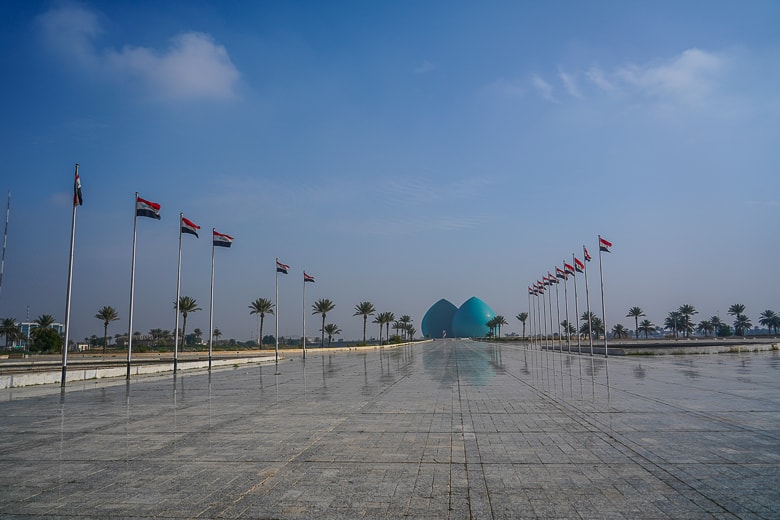 Walking towards Al-Shaheed Monument in Baghdad Iraq
