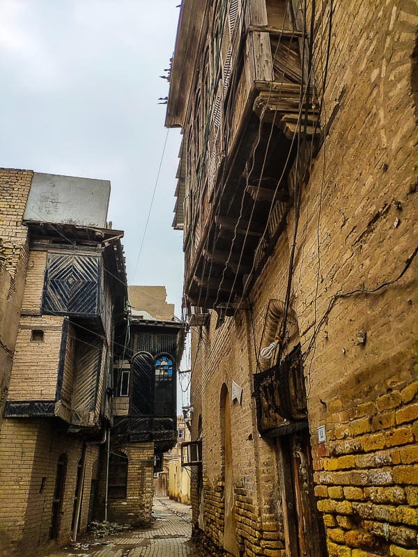 wood carved Shanasheel in a old alley of Basra in south Iraq