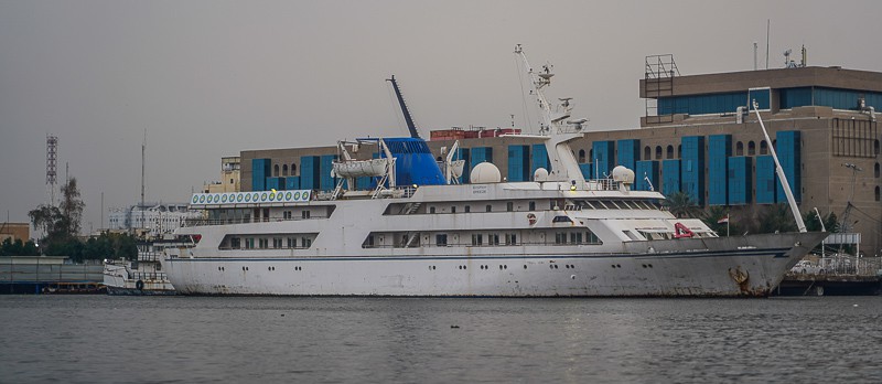 Saddam Hussein's old yacht, the Ocean Breeze in Basra south Iraq