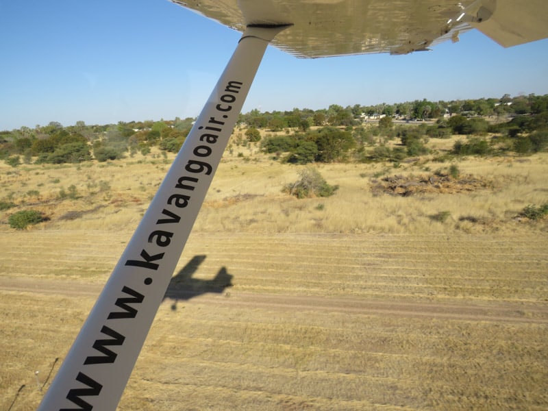 taking of and flying in Botswana