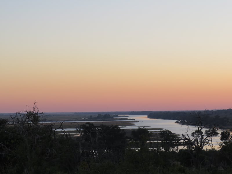 Sunset over Chobe river in Botswana