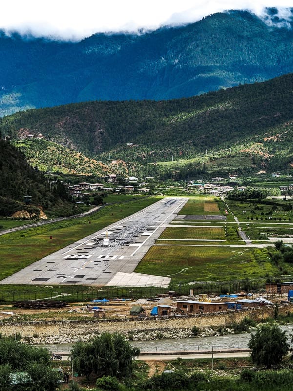 Paro Airport the only big airport in Bhutan