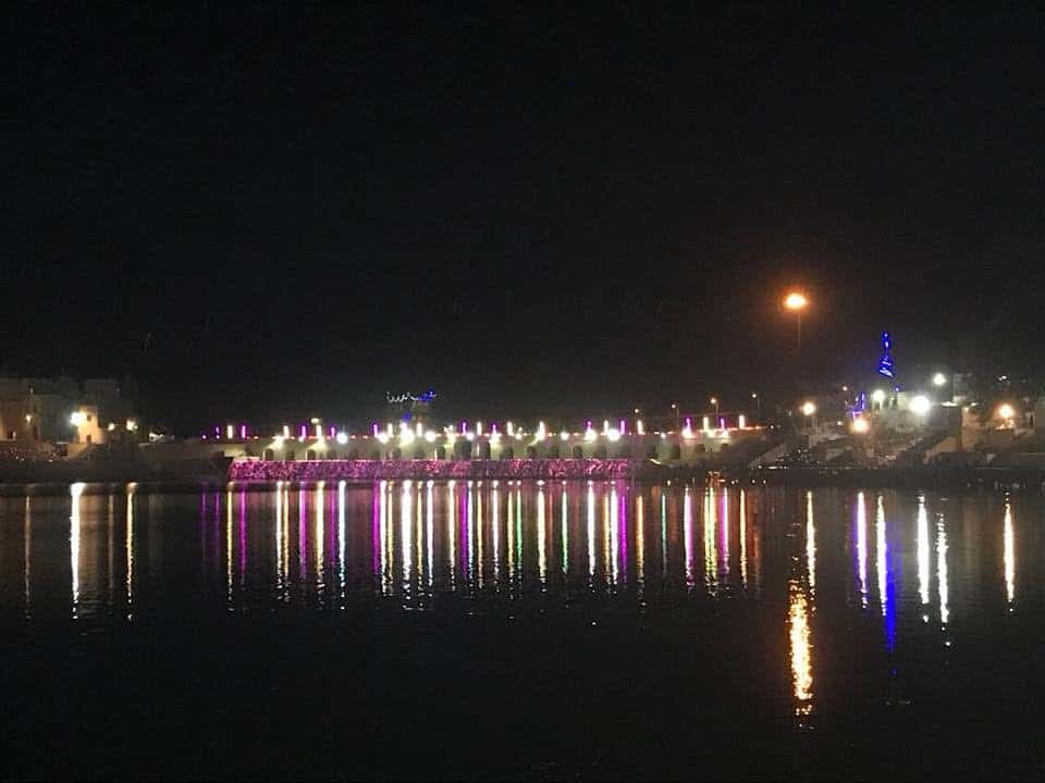 Pushkar lake during night