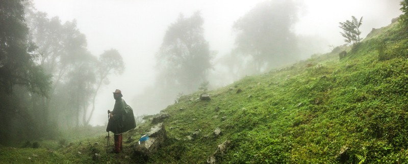 rainy day on the Mardi Himal trek in Nepal