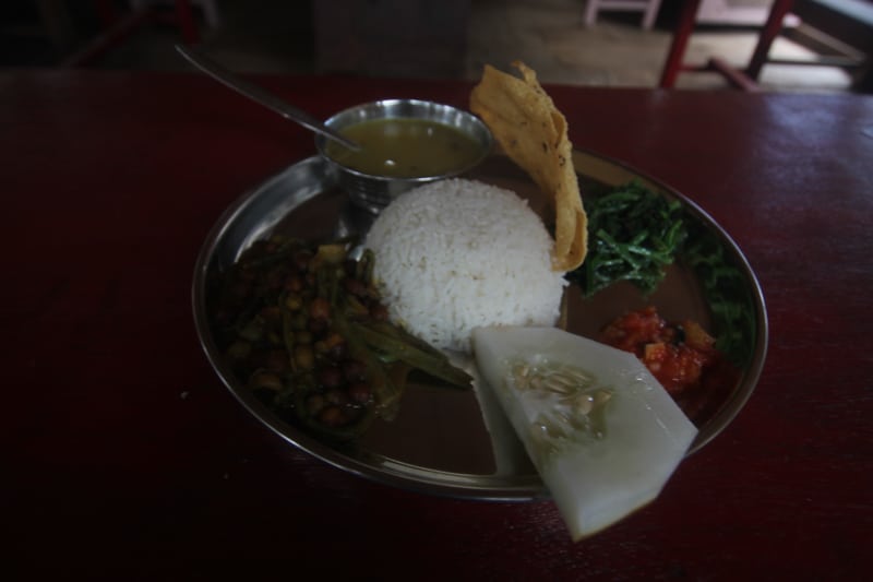 local food on the Mardi Himal trek in Nepal