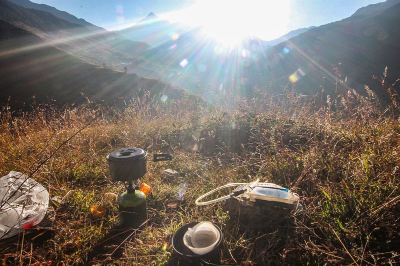 camping and cooking in nepal