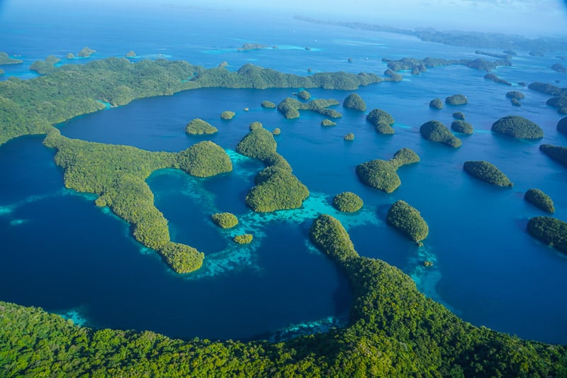 Palau from the air, pure paradise