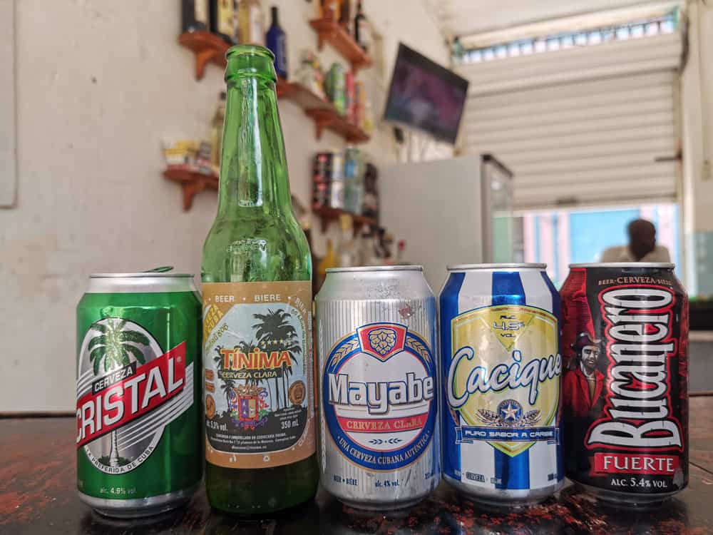 Some of most common beers in Havana Cuba