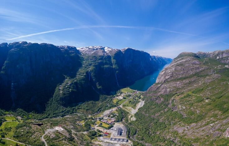 Panoramic view over Lysebotn norway