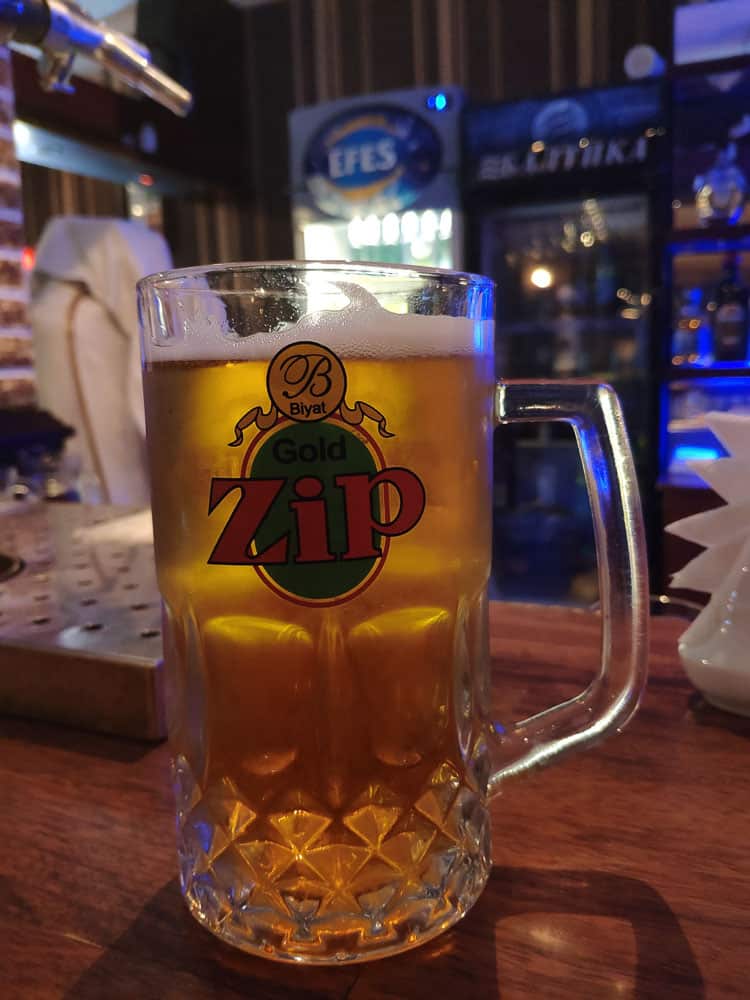 Turkmenisan draft beer, Zip