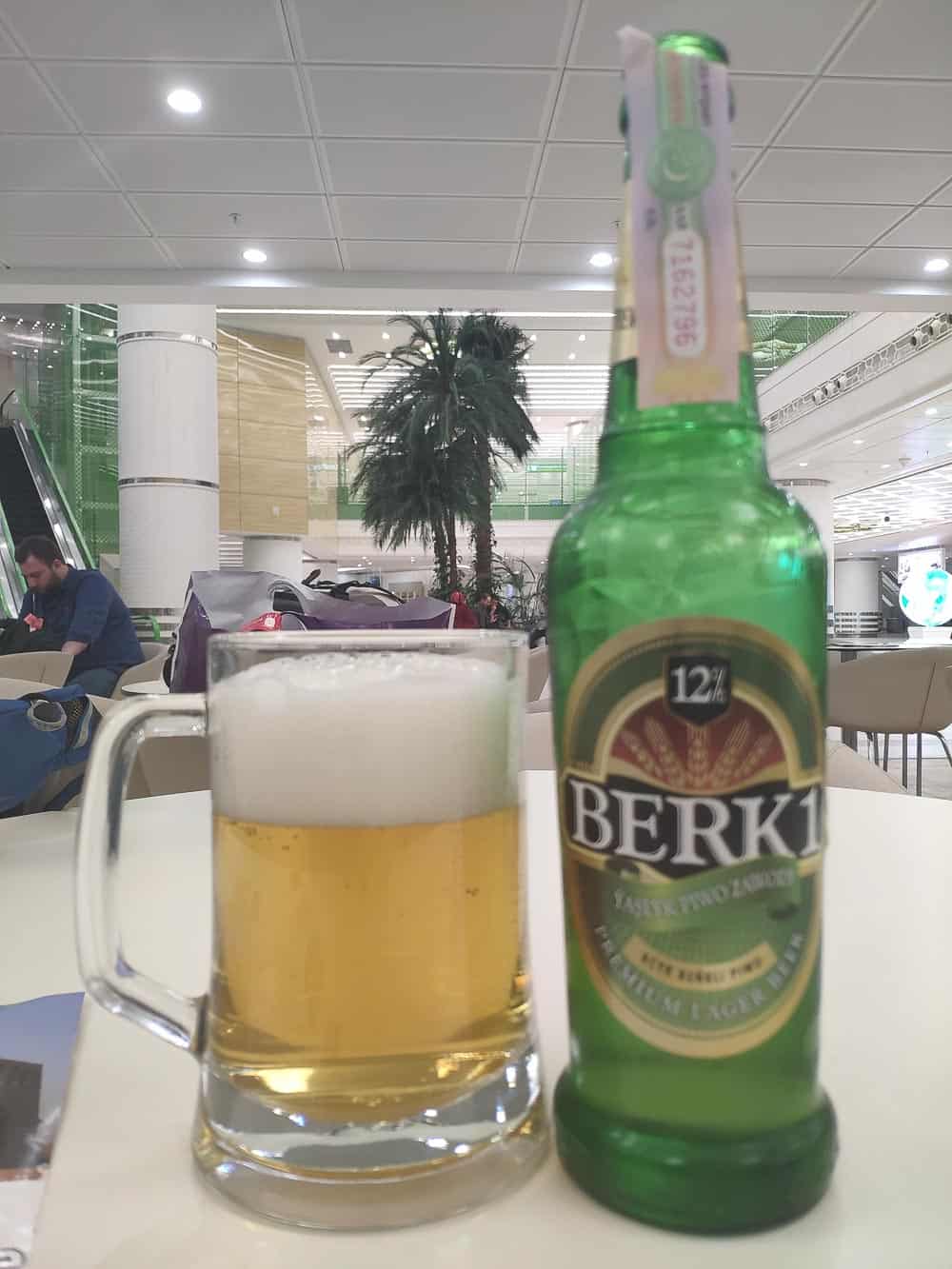 Berk1 one of the most common beer in Turkmenistan