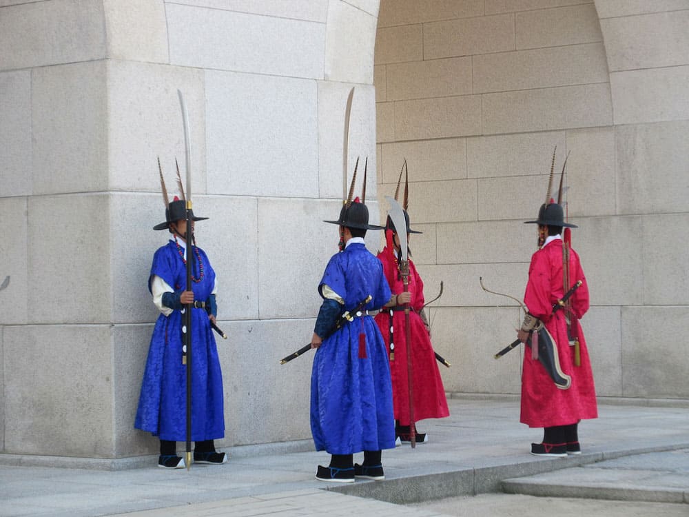 Changing of the guards ceremony in Seoul