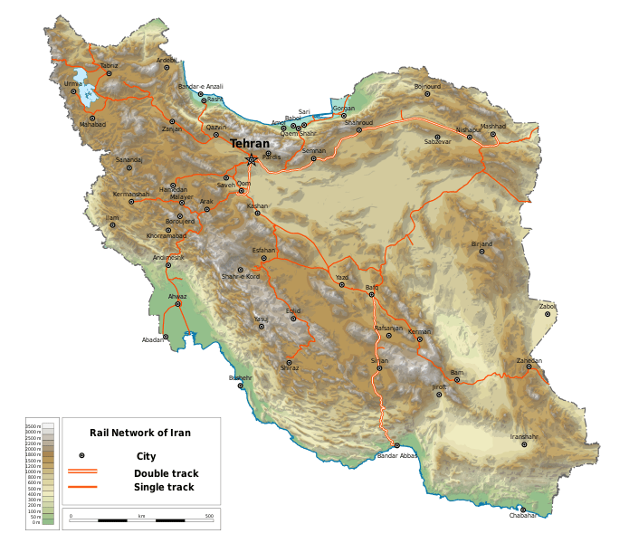 iran railway map