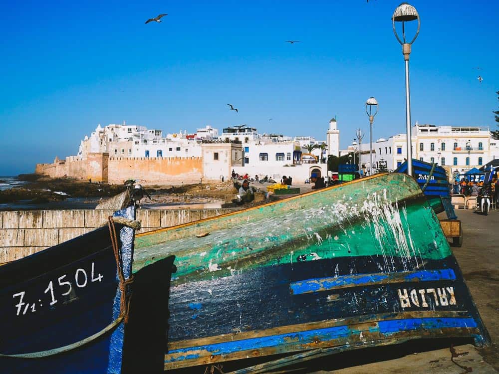 Morocco Essaouira-old-town-from-fishing-port